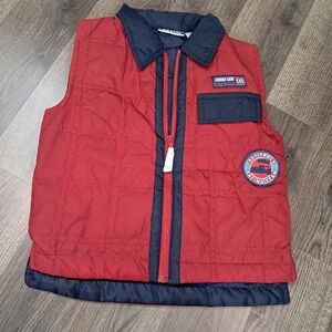 E Kids Red Vest With Racing Patches Size 3T